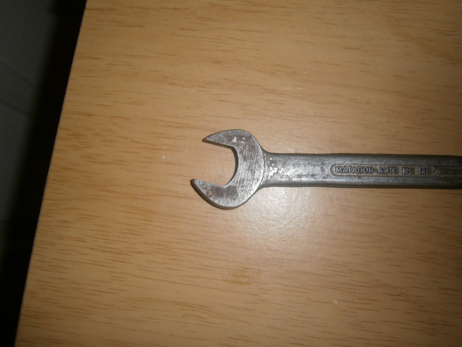 Vintage silver tone spanner. 5/16 & 1/4 W ends.(E6c)
