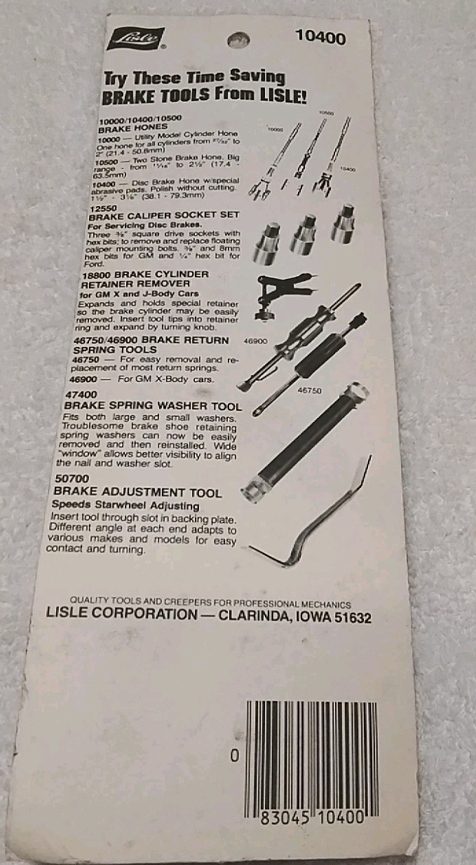 10400 LISLE DISC BRAKE CYLINDER HONE 1-1/2″× 3-1/8″ USA 🇺🇸