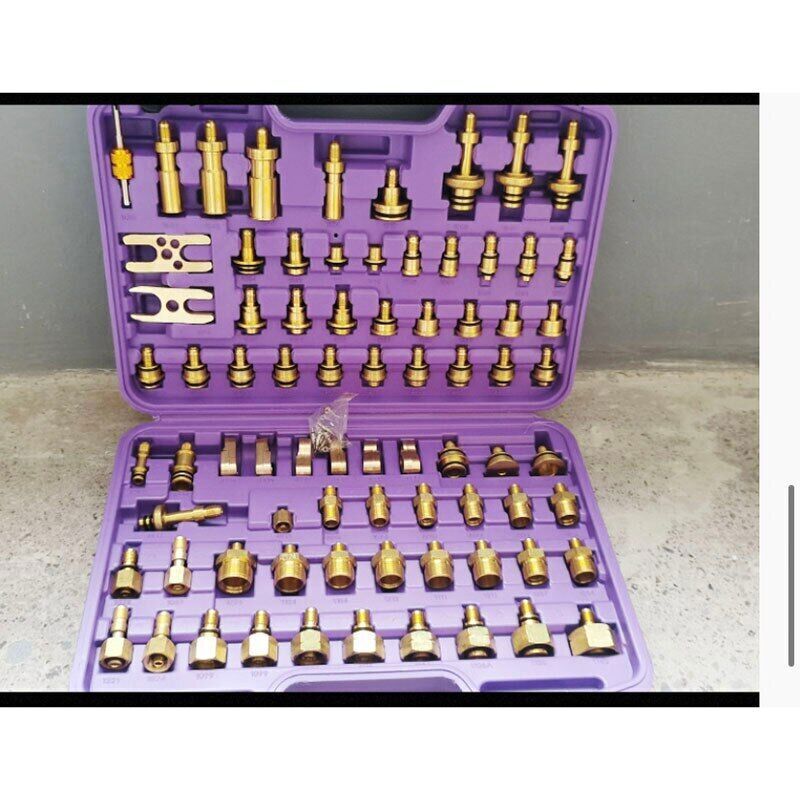 78pcs Auto A/c Air Conditioner Leak Detection Plug Pure Copper Repair Tools Set