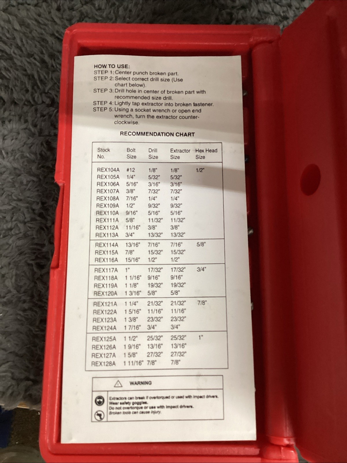 Snap On REX10A 1/8″ – 13/32″ Screw Stud Extractor Hex Head Multispline Kit Set