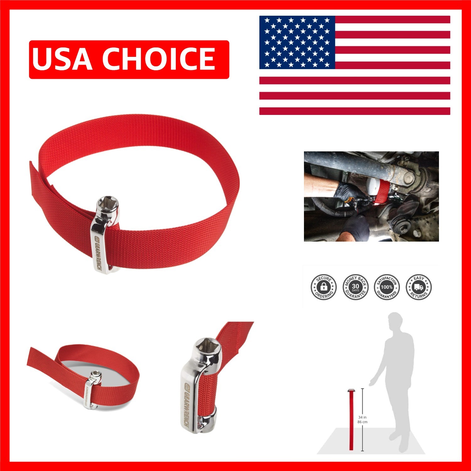 Chrome-Plated Heavy-Duty Oil Filter Wrench | Forged Steel, Lightweight Design