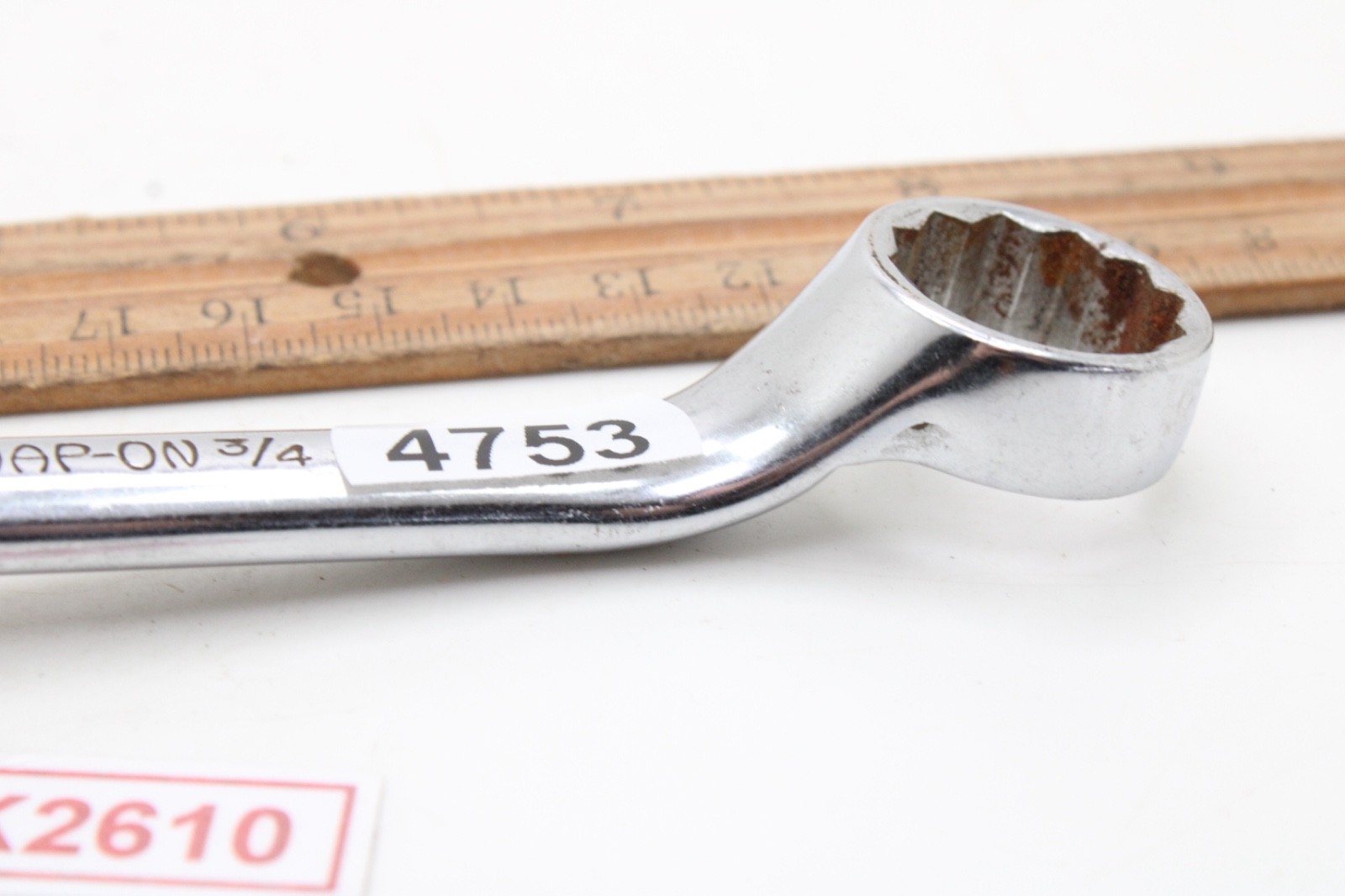 Snap-On XS-2024 5/8″ x 3/4″ 12 Point 6-1/2″ Long SAE Offset Box End Wrench USA