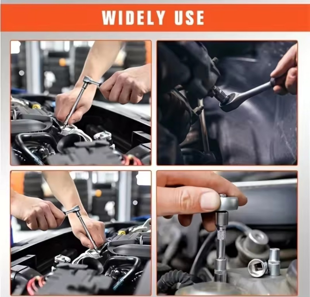 53Pcs Socket Set Car Repair Tool Ratchet Torque Wrench Kit 1/4″ Drive Set