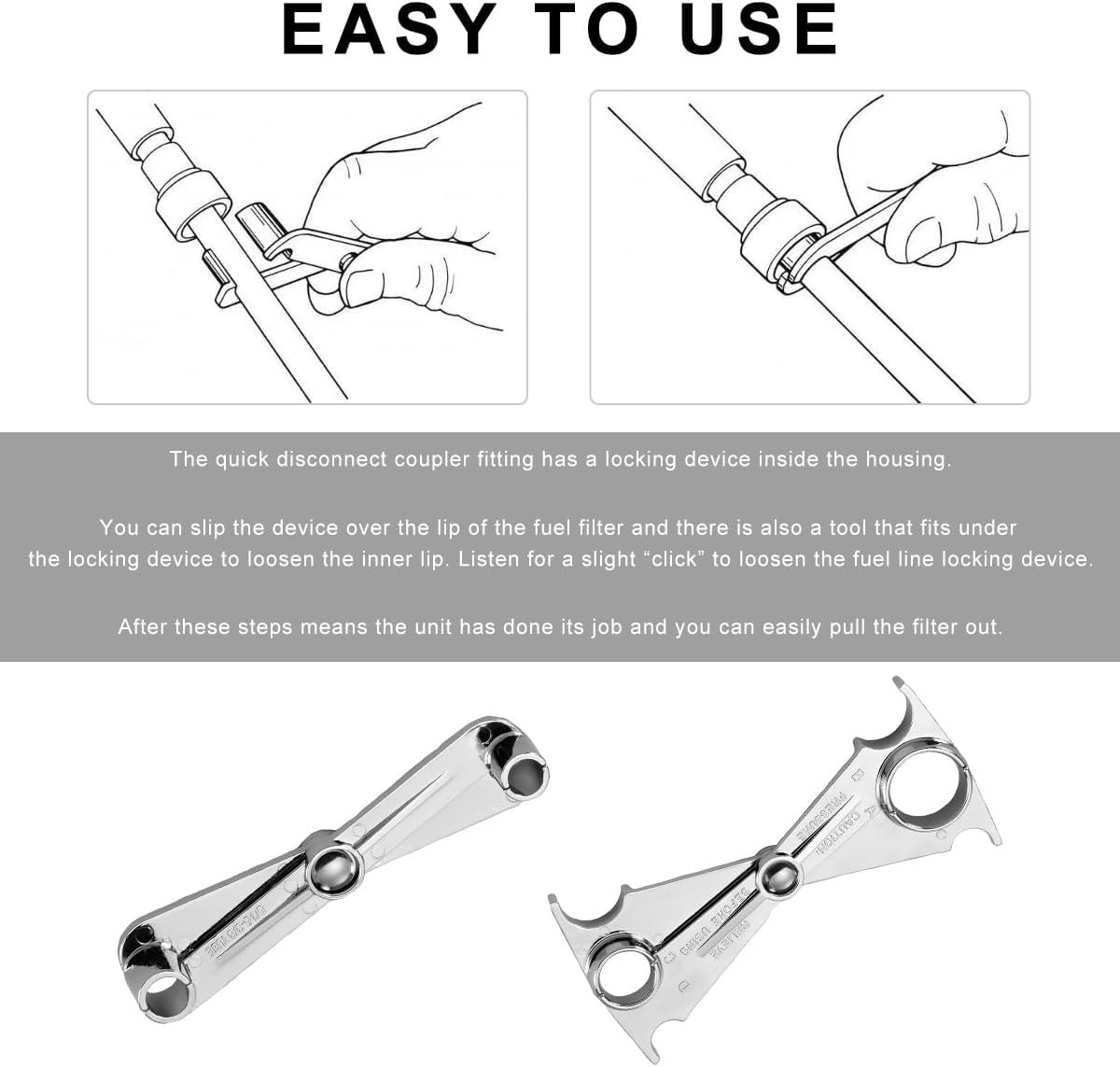 3/8 Inch and 5/16 Inch Filter Removal Tool for Quick Disconnection, 2-in-1 Me…