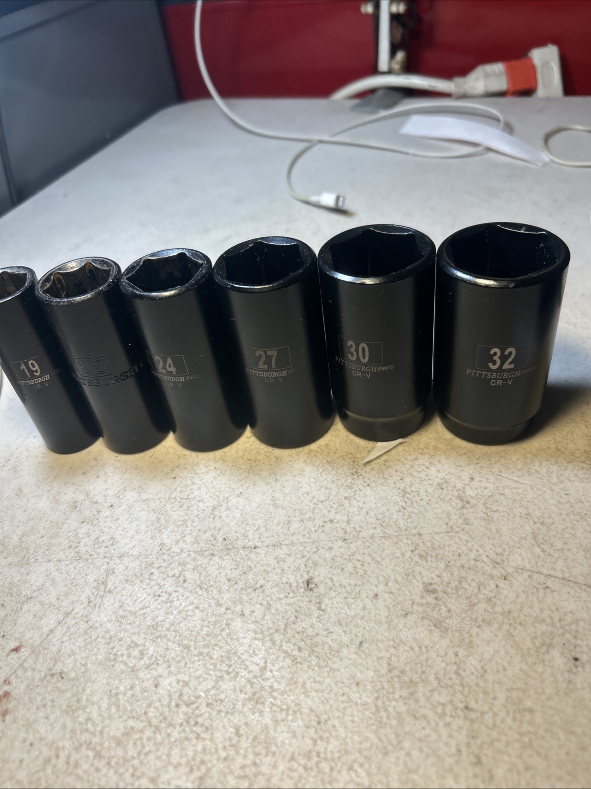 Pittsburgh Pro CR-V – Lot Of 6 Deep Impact Large Metric Sockets, 1/2″ drive