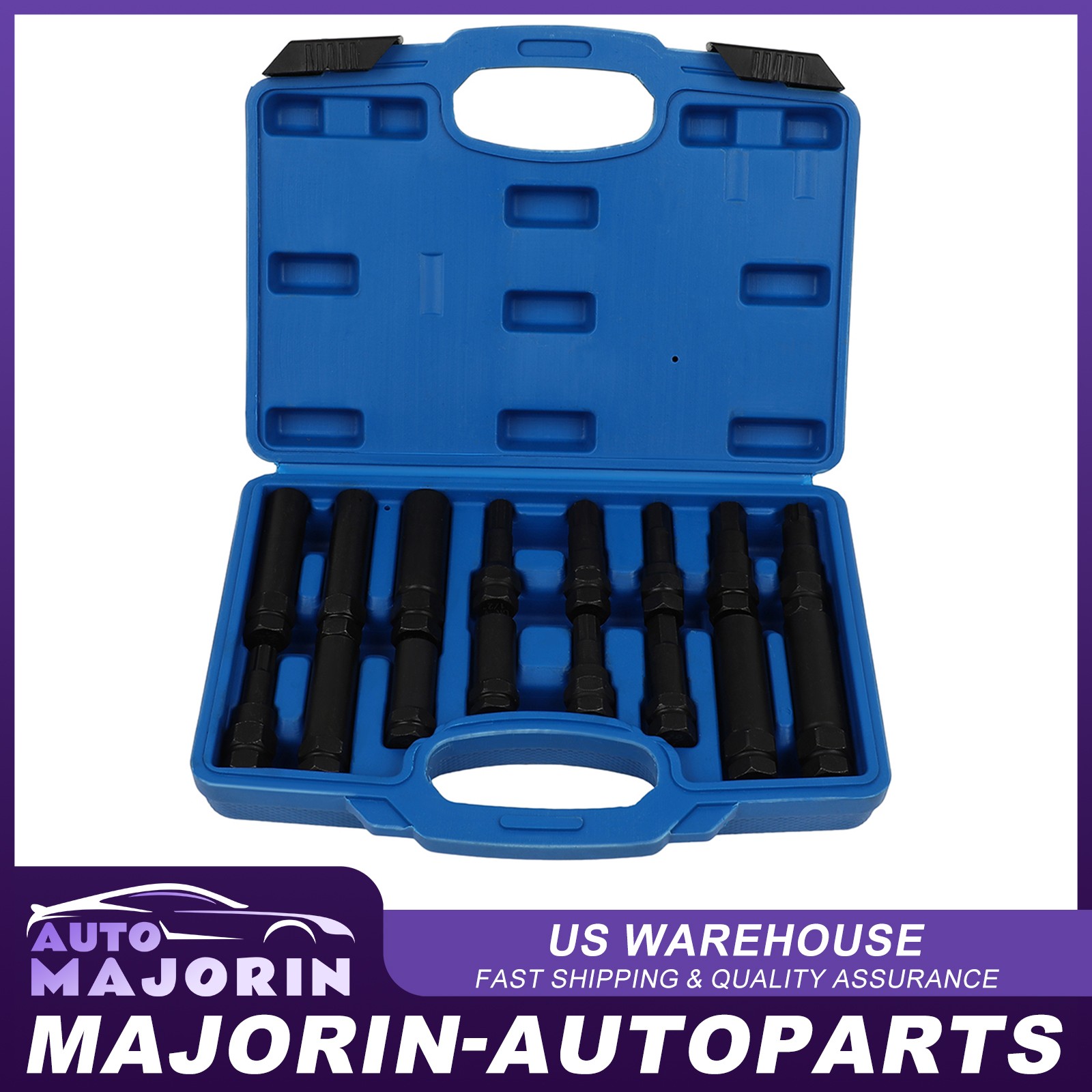 16Pcs Locking Lug Nut Master Set Removal Tool Kit Wheel Lock Key Double Hex-Head