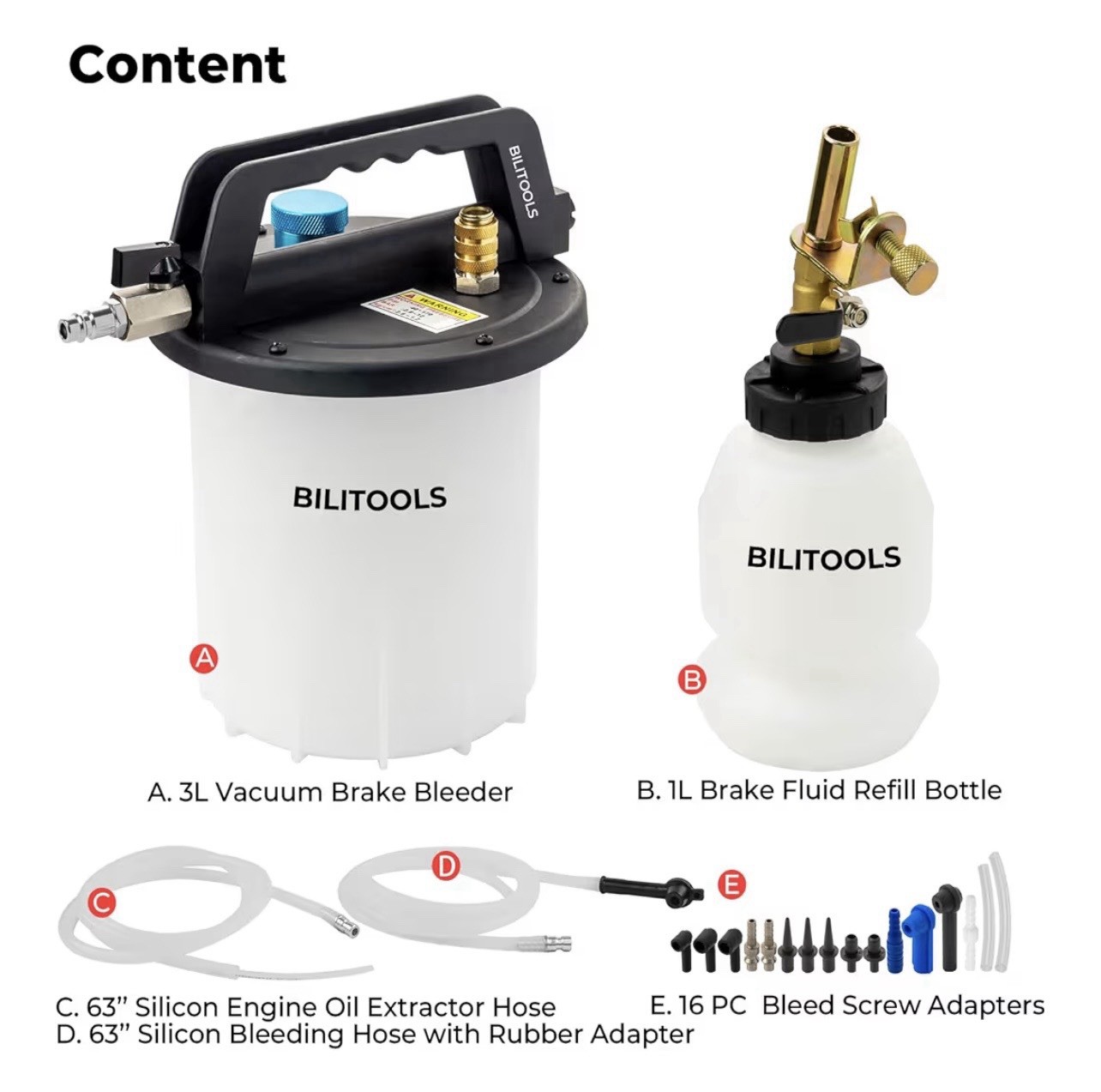 Universal One Person Pneumatic Brake System Clutch Fluid Bleeding Extractor Tool