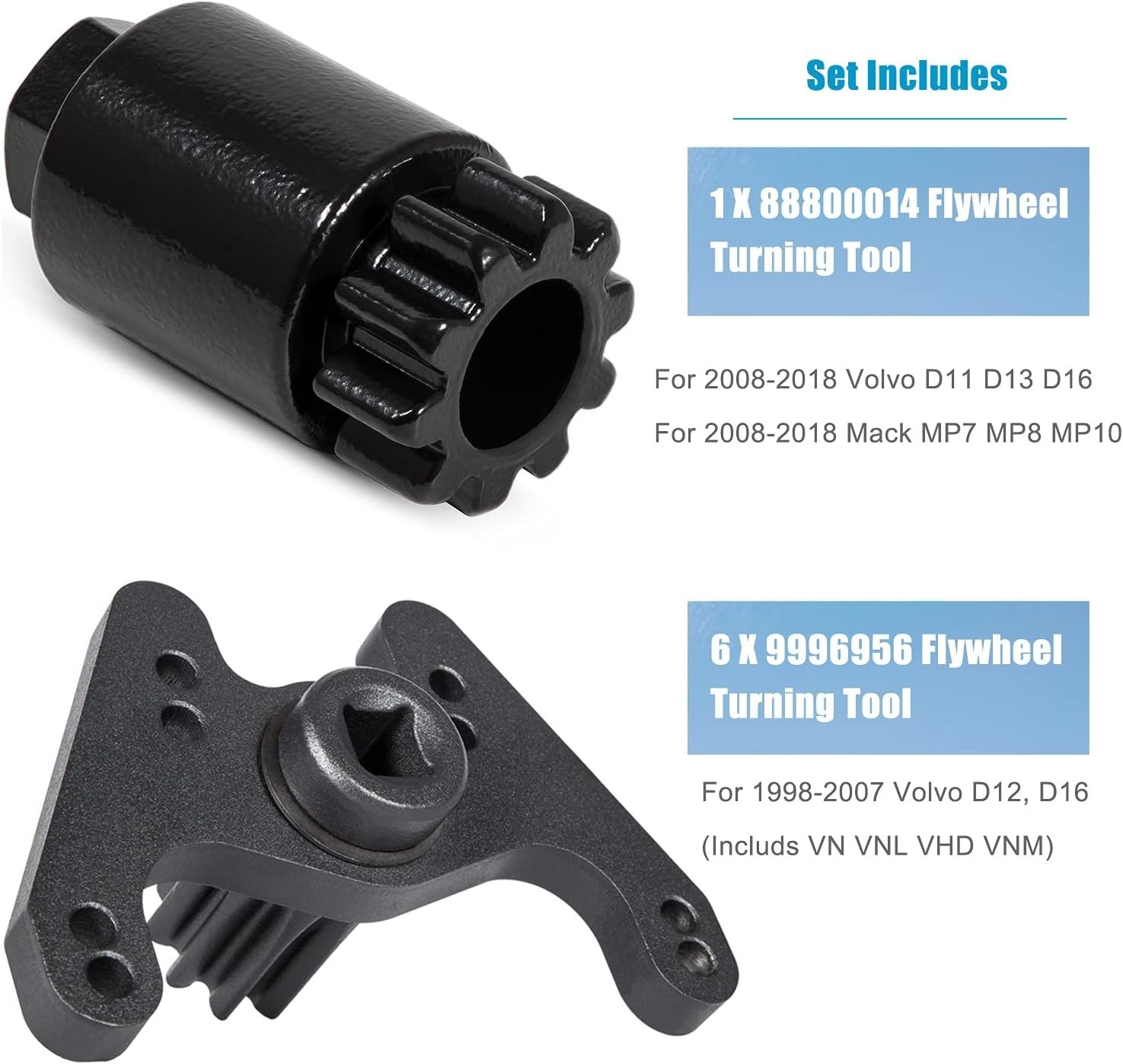 Engine Barring Flywheel Turning Tool Kit for Volvo Mack 1998-2018 D11 D12