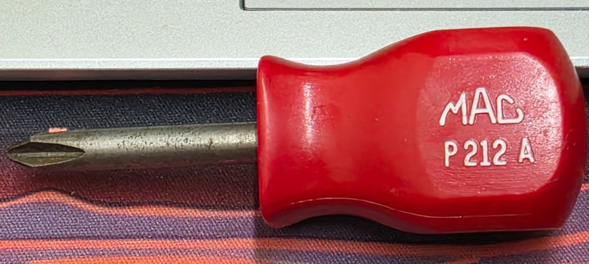 Vintage MAC Tools USA P212XA Red Stubby Phillips Screwdriver , VGC