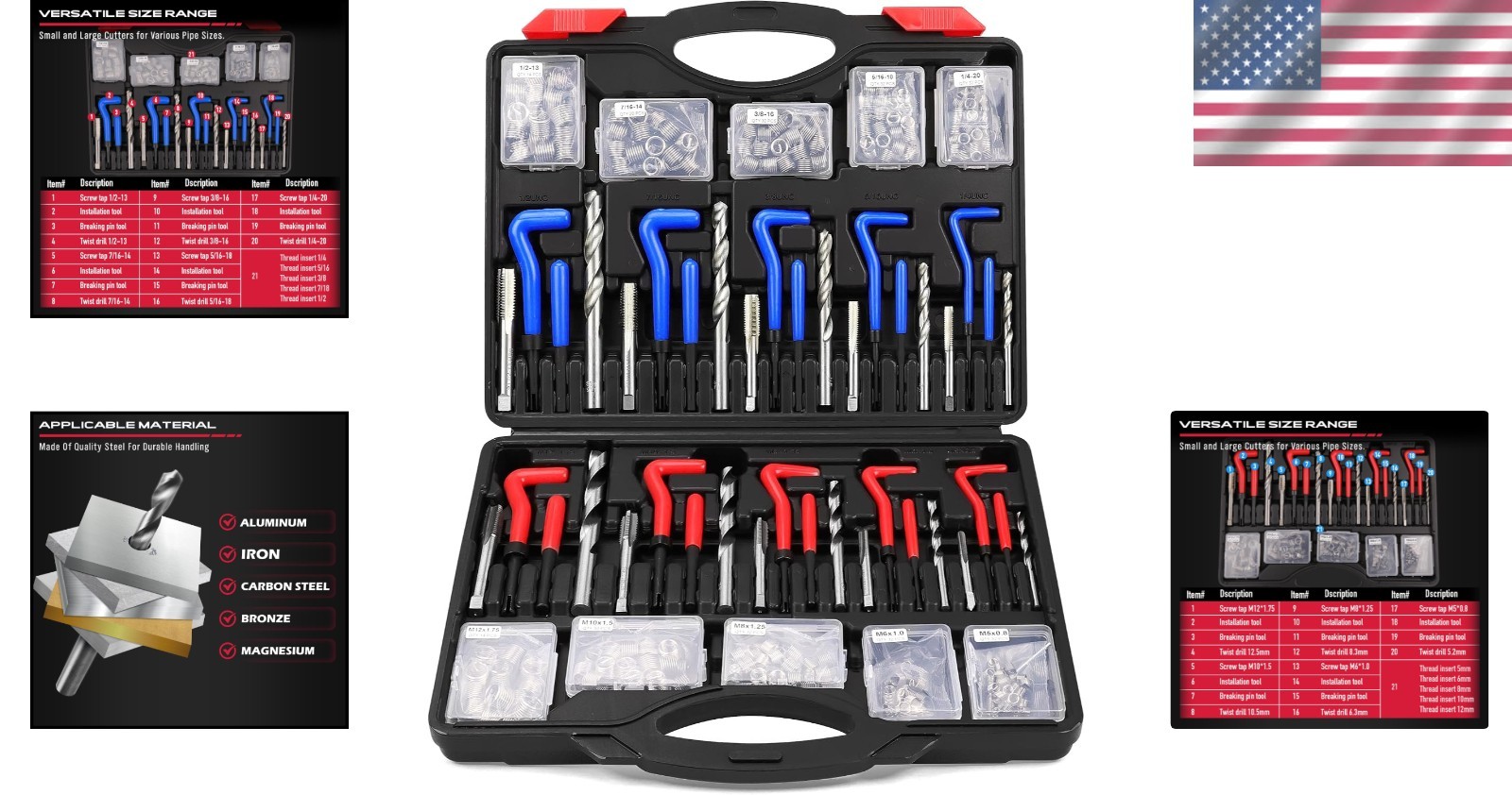 Versatile 320-Piece Rethreading Tool Kit for Spark Plug & Engine Restoration