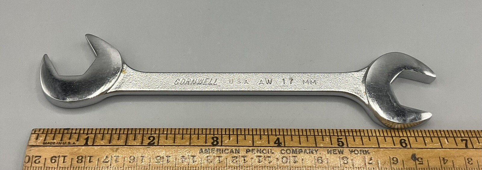 Cornwell AW-17MM 4-Way Angle Wrench Silver Satin Finish Metric Unused 6.5” Long