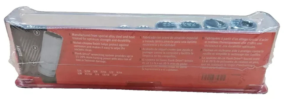 Snap-on 3/8″ drive 1/4″ to 7/8″ SAE 11-pc 12-point Deep Socket Set 211SFY NEW
