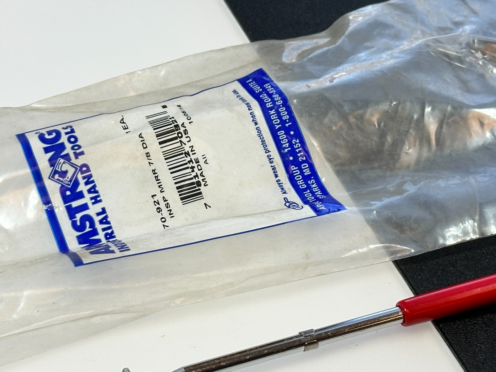 NOS Armstrong Tools 70-921 USA Telescoping Flex Inspection Mirror 7/8″ Sm. Round