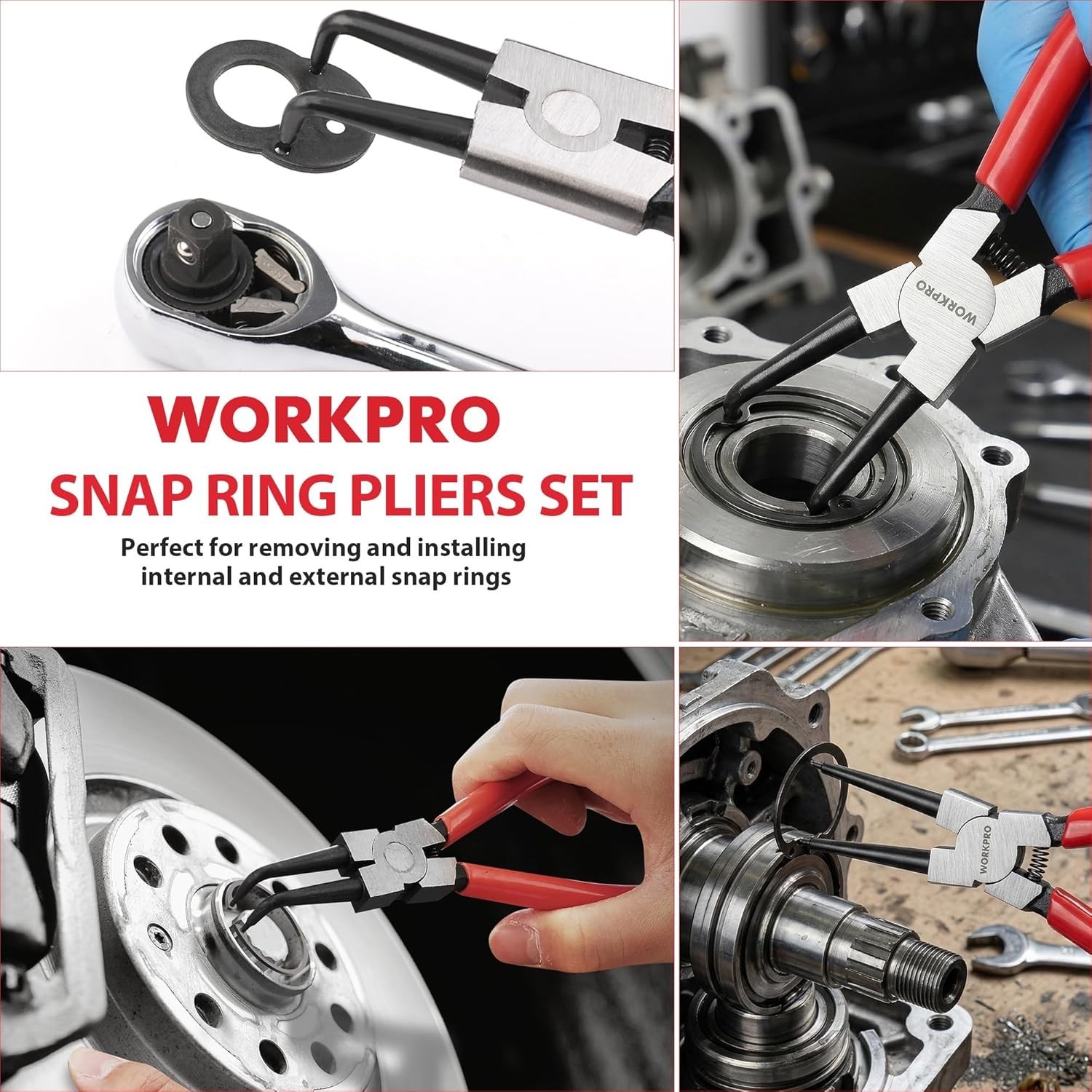 Professional 7-Inch Circlip Pliers Set with Non-Slip Grip & Storage Pouch