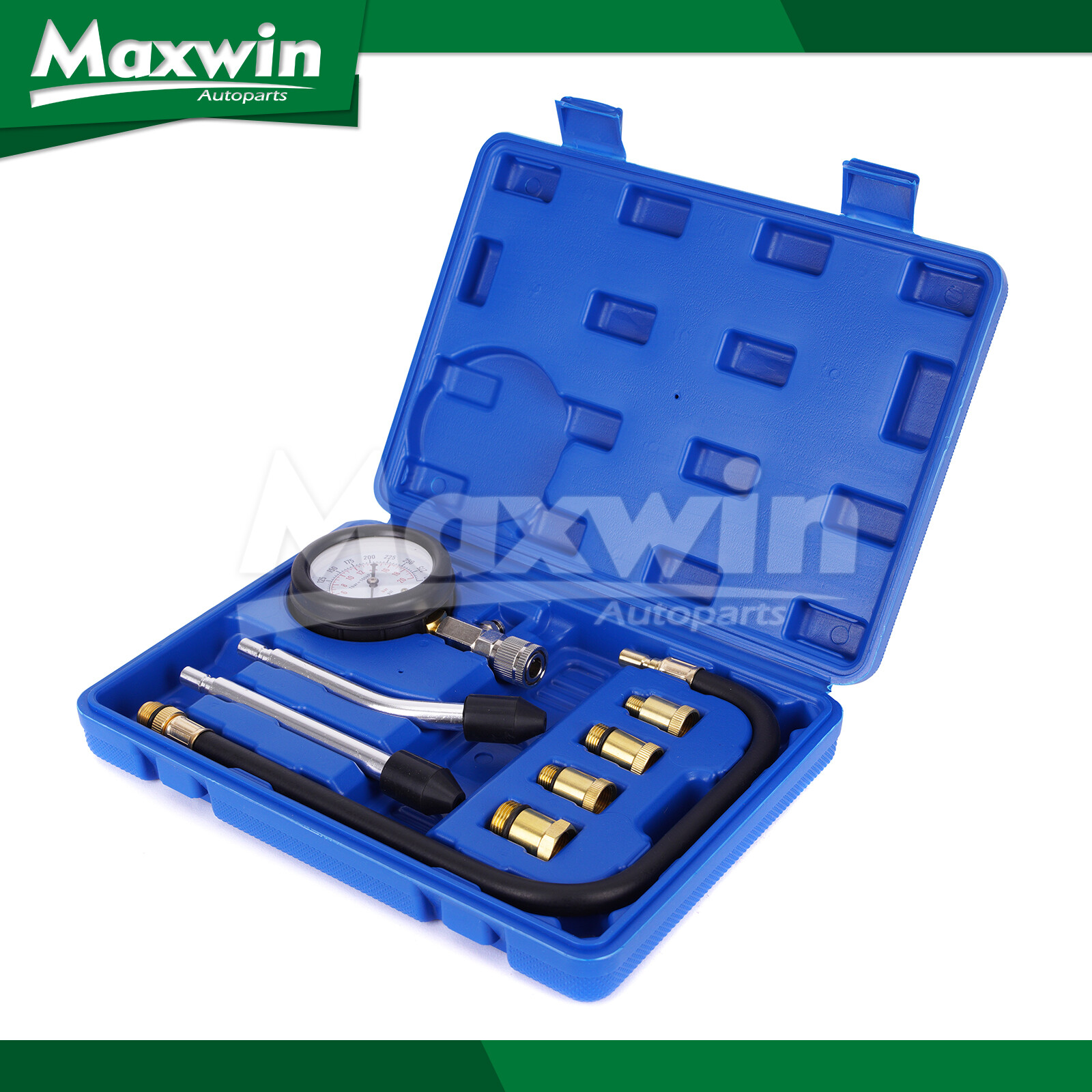 8x Petrol Engine Cylinder Compression Tester Kit Auto Tool Gauge