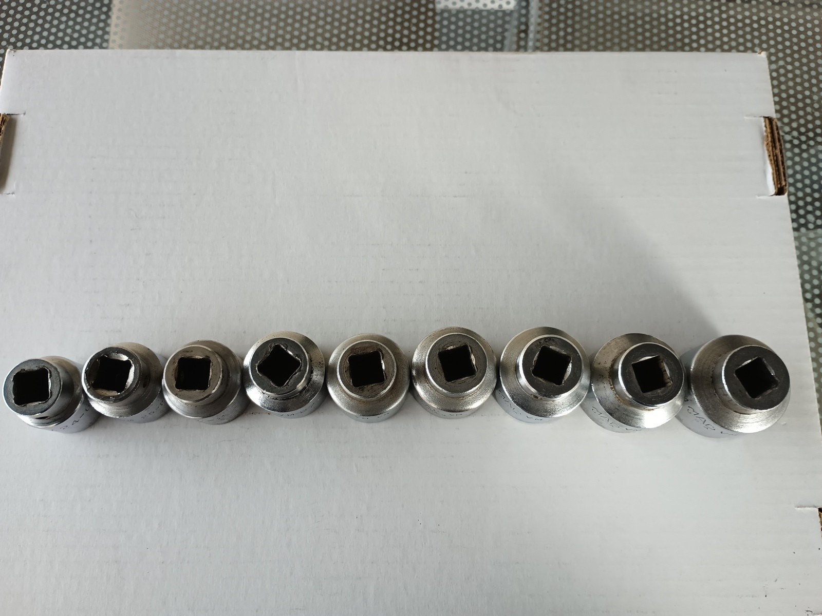 8 Mac Tools 1/2″ Drive Large Metric Shallow Sockets 25mm – 32mm + 24MM Bonus