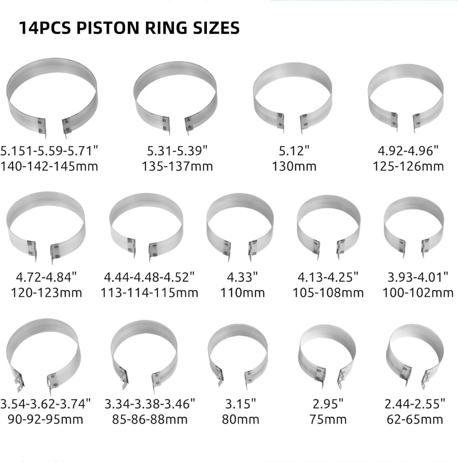 Precision Piston Installation Tools – 14PCS Ring Compressor Set in Plastic Case