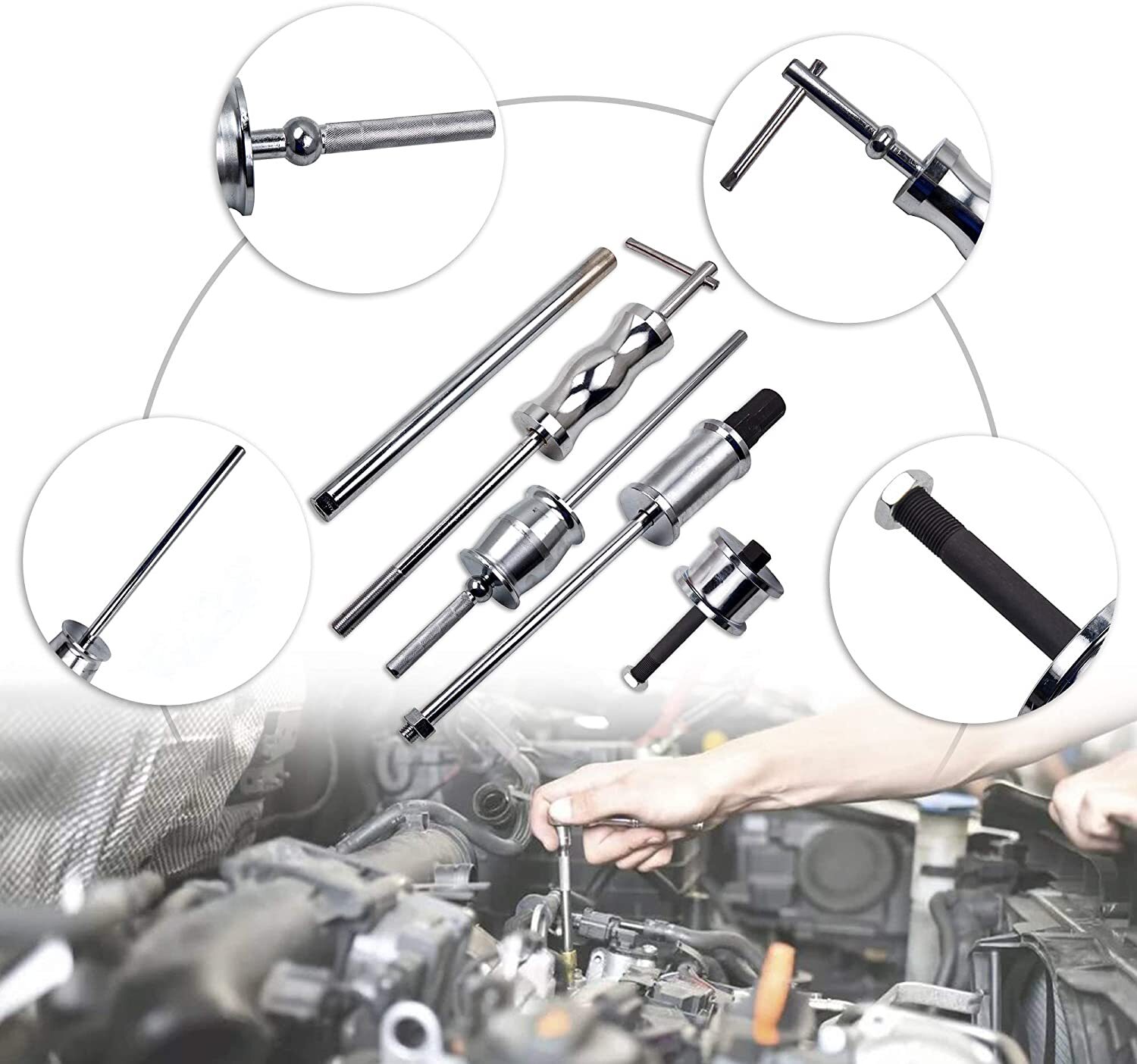 40Pcs Master Diesel Injector Extractor Common Rail Adaptor Puller & Slide Hammer