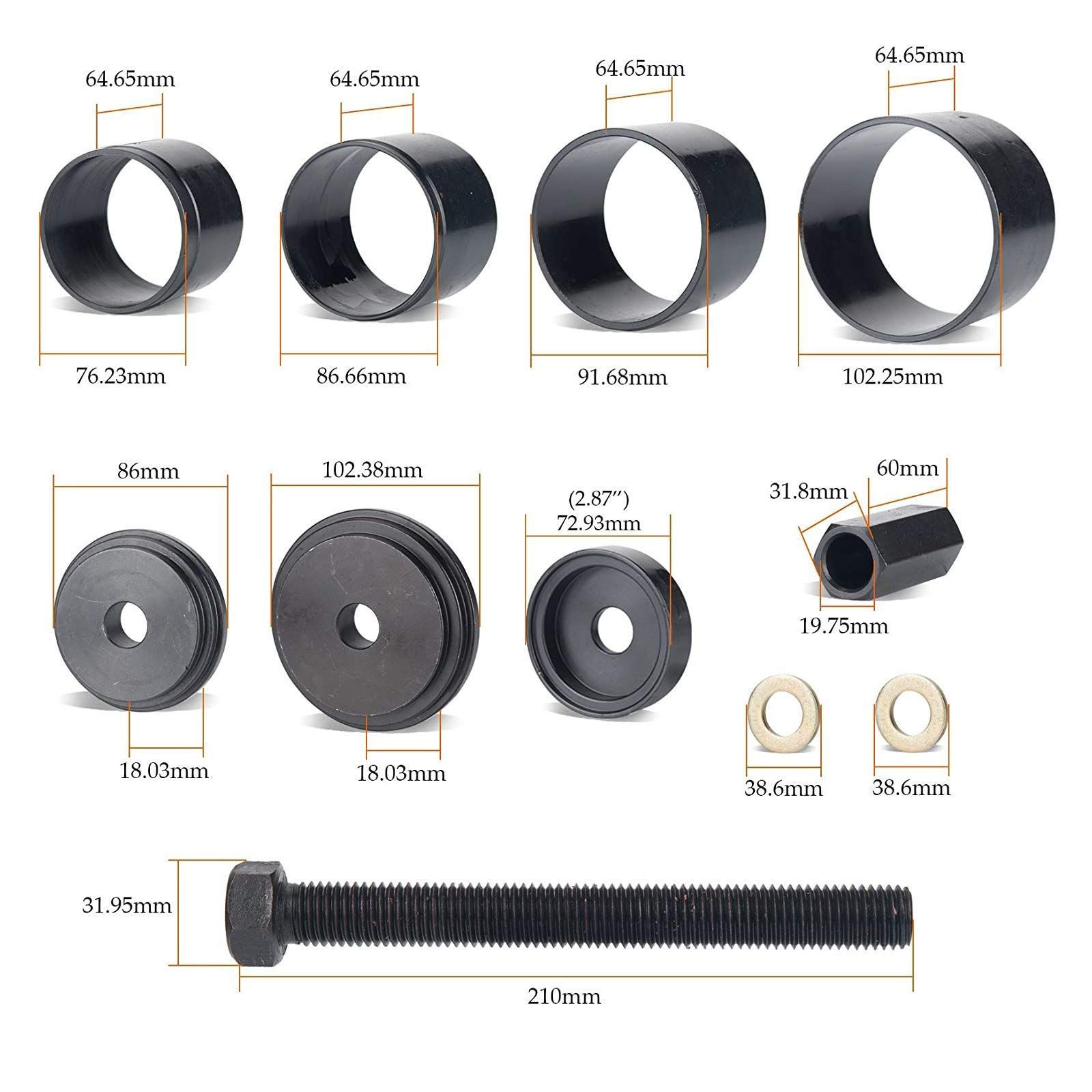 WINMAX TOOLS AUTOMOTIVE 23 Pcs FWD Front Wheel Drive Bearing Adapters Puller…