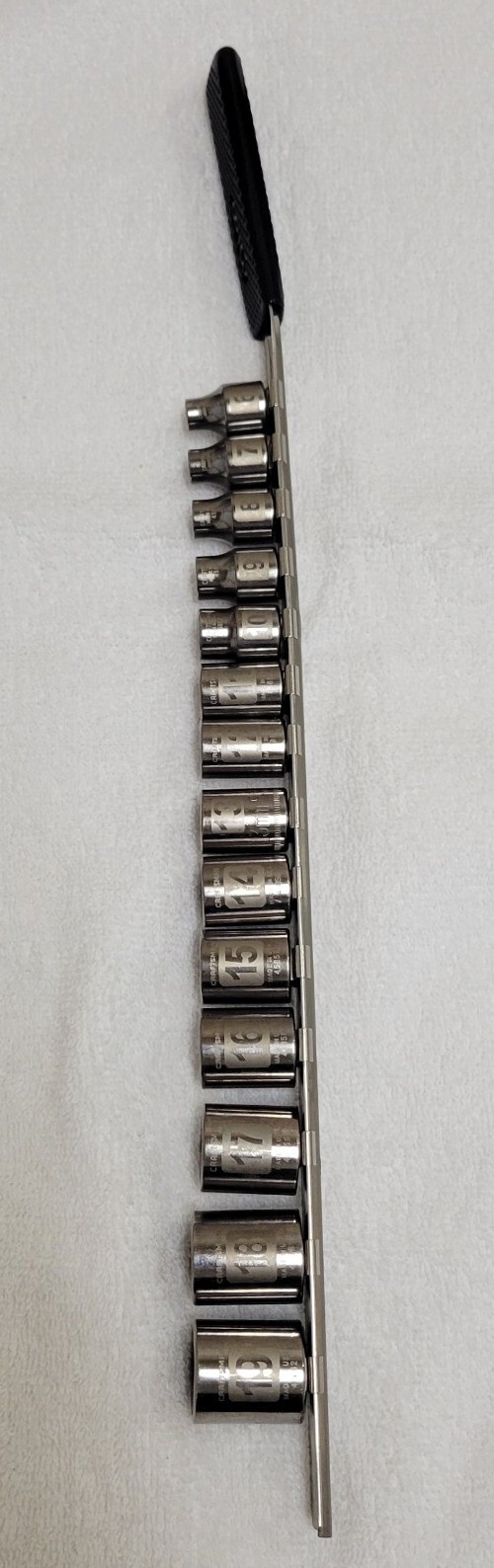 Craftsman 3/8″ Dr Metric Shallow Socket Set laser-etched 6-Point 14-pcs 6mm-19mm