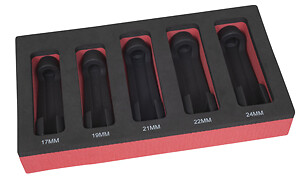 Lisle Corporation 12090 5 Piece 3/8″ Drive Metric Line Socket Set