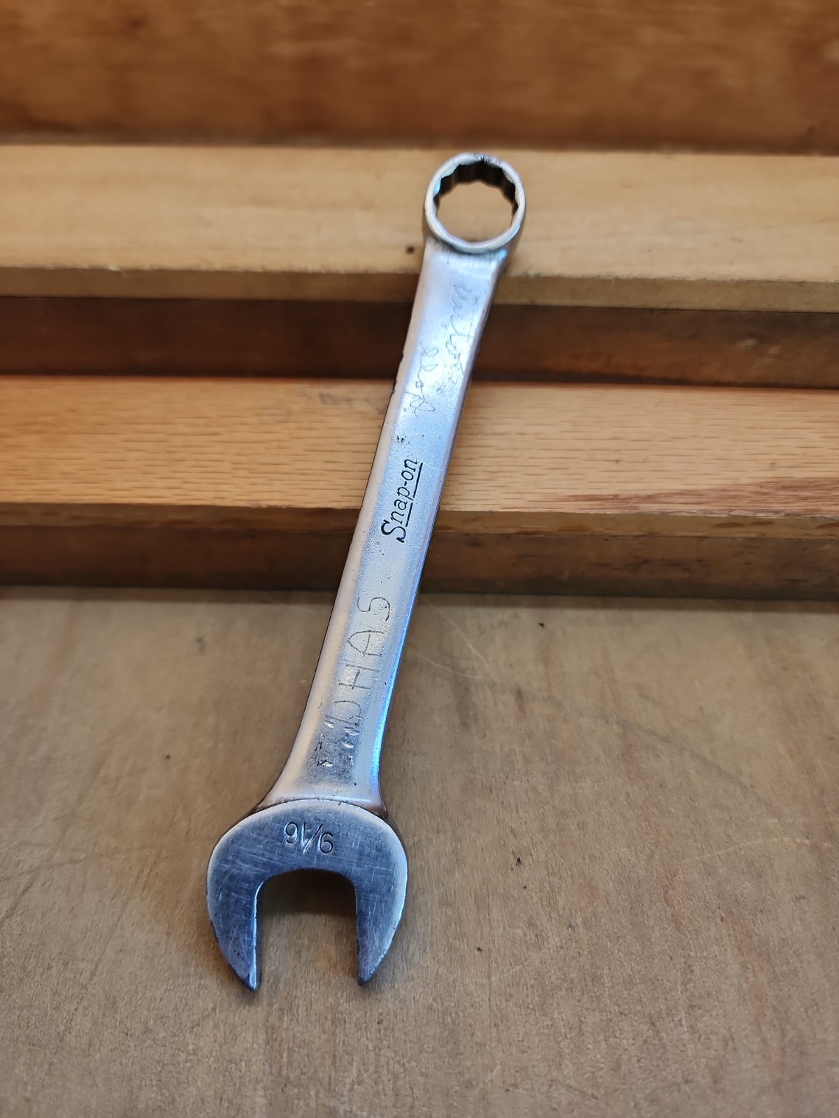 Snap On SAE 12 Pt Combination Short Wrench 9/16″ OEX-180 Vintage 1949 Date Code