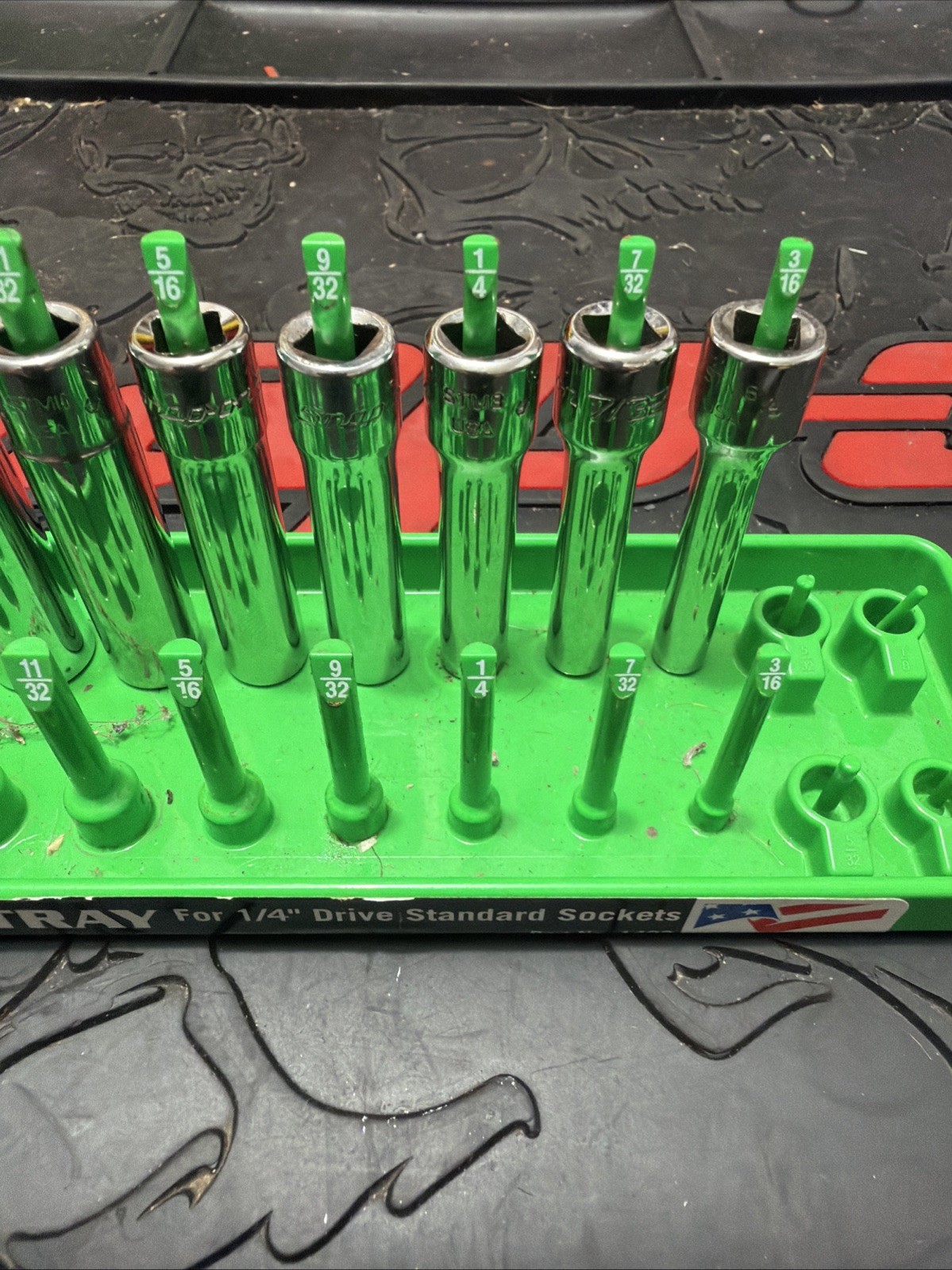 Snap-on 110STMY 3/16″-9/16″ 1/4″ Dr 10-Piece 6-Point Deep Socket Set W/ Holder