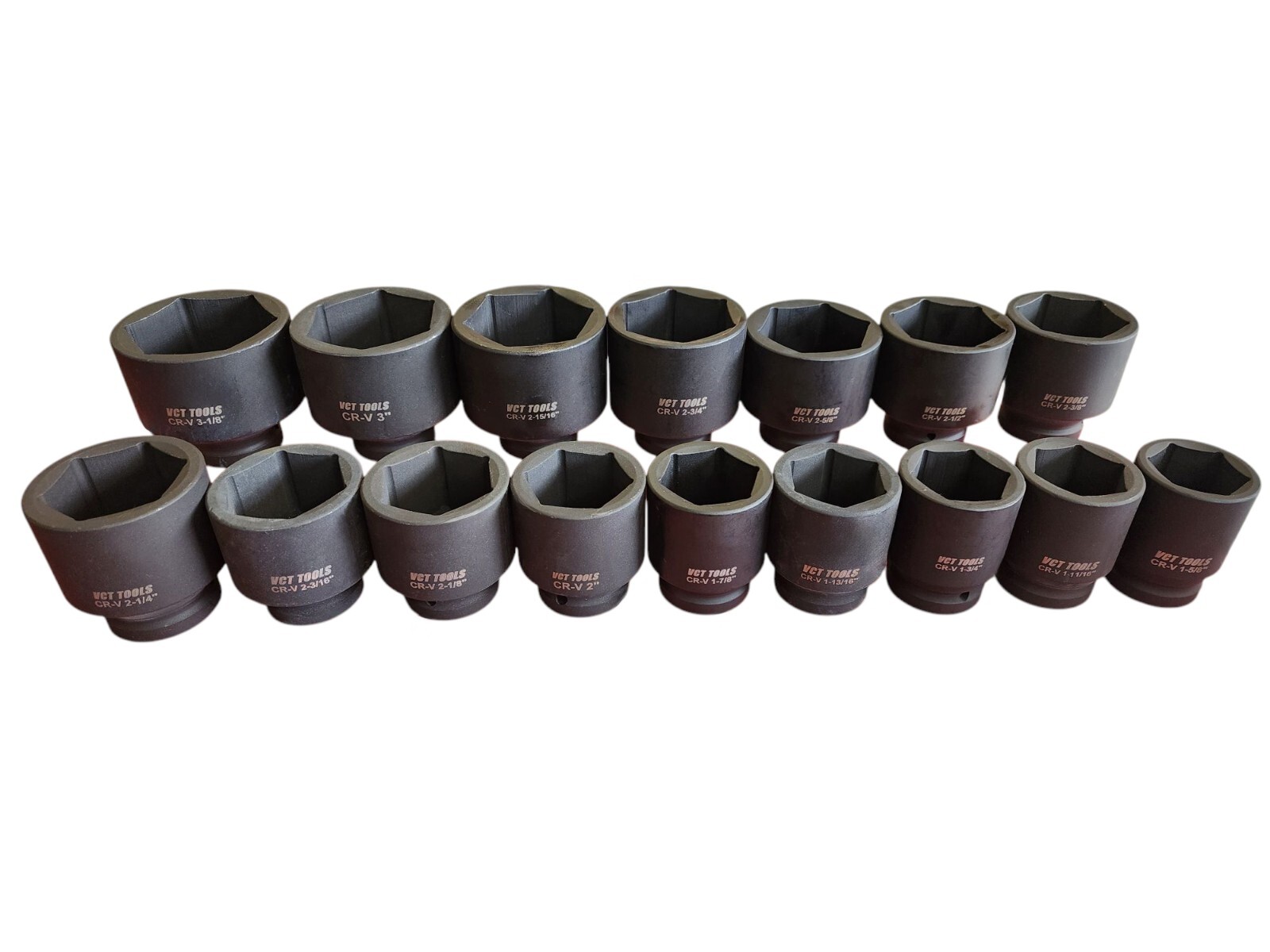 VCT 16pc Standard Impact Socket Set, 1″ Drive 6-point Sockets 1-5/8″ – 3-1/8″