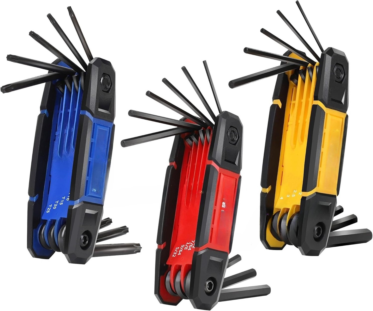 25-Piece Folding Hex Key Set, 3-Piece Portable Hex Key Set,