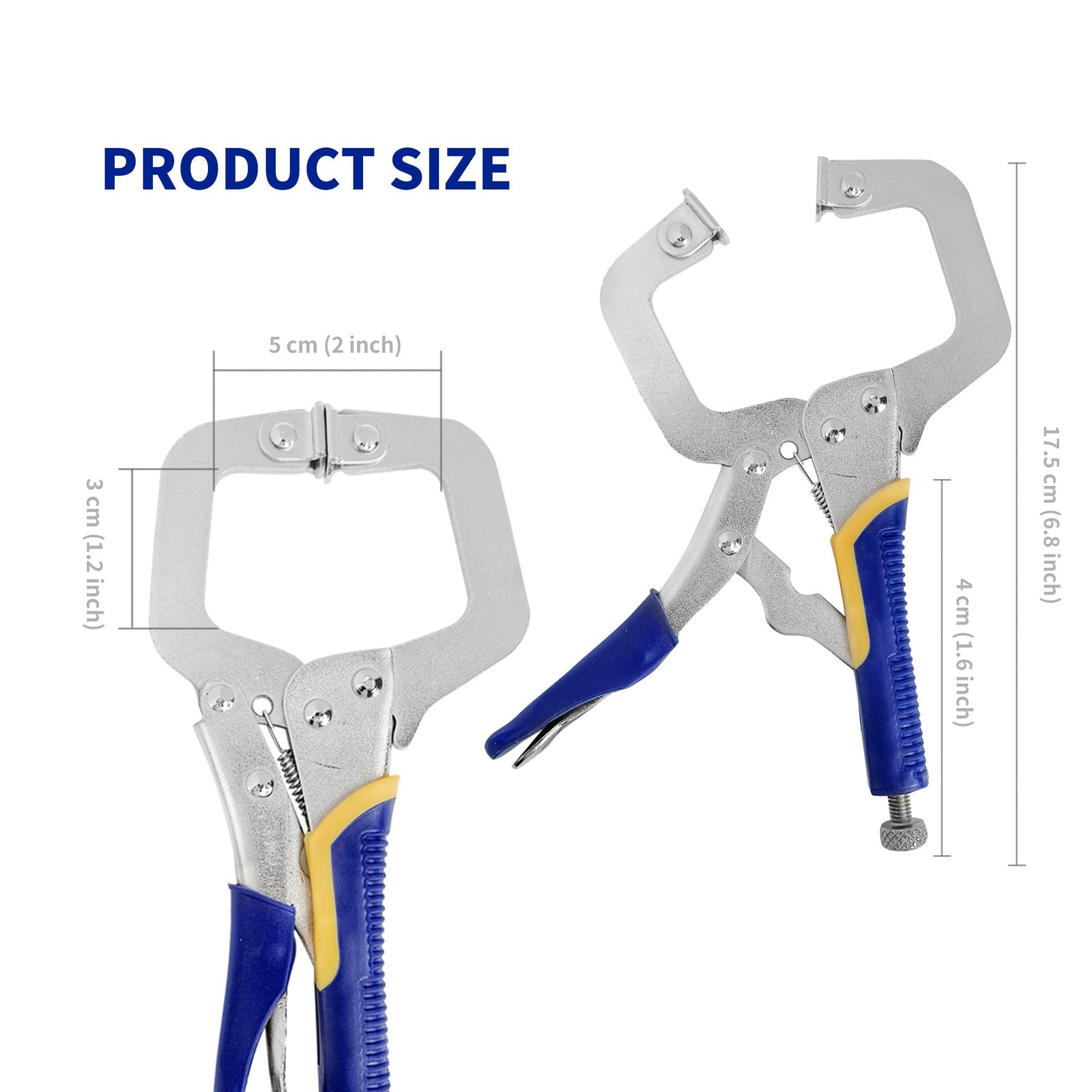 3pcs Grip Pliers C Shape, 15.24cm Grip Pliers Welding, Metal C Clamp for H…