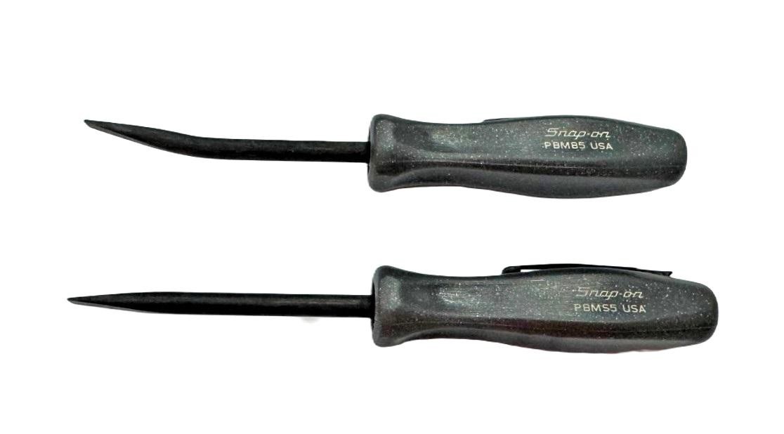 NEW* Snap-On POCKET PRY BAR SET~ BENT & STRAIGHT TITANIUM HARD HANDLES PBMB5, 5″