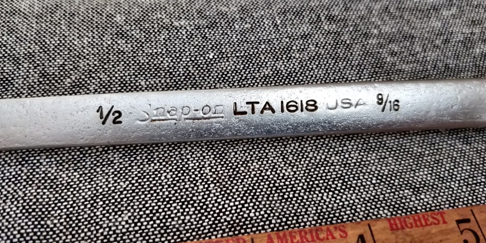 Snap On 1/2″-9/16″ SAE Chrome Low Torque Slime Line Open End Wrench LTA1618