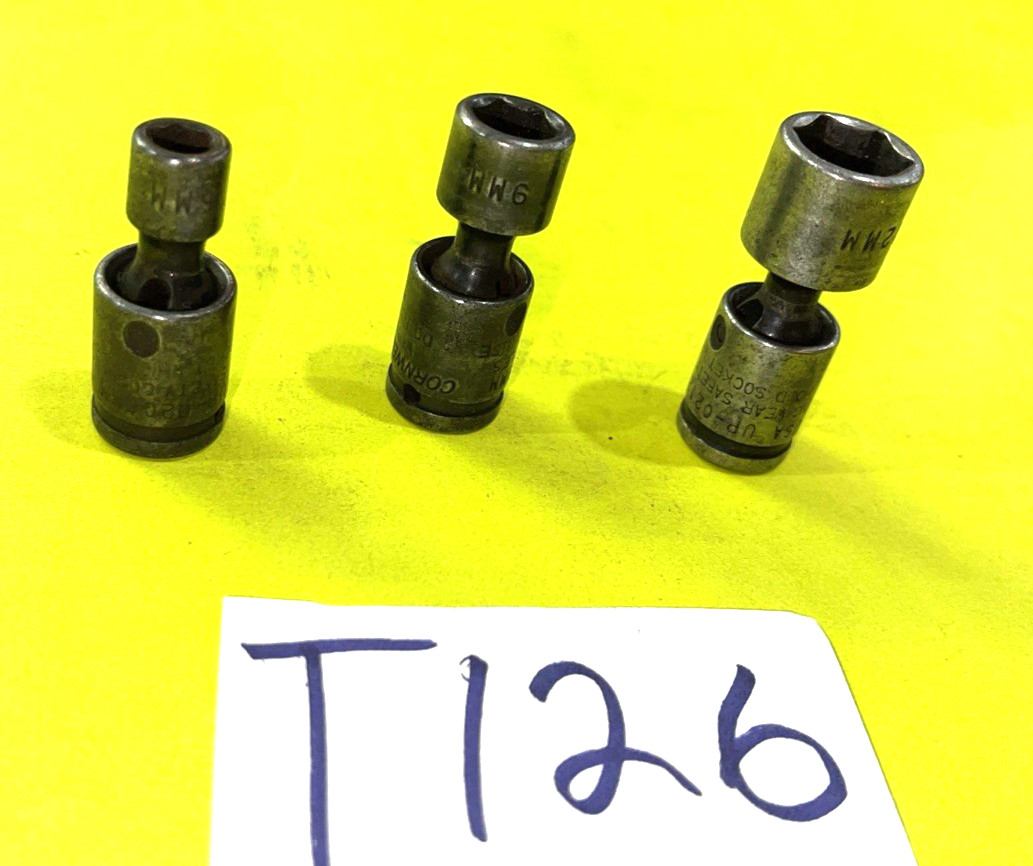 CORNWELL TOOLS 3 PIECE 1/4 DRIVE METRIC IMPACT SWIVEL SOCKETS 6, 9, 12MM