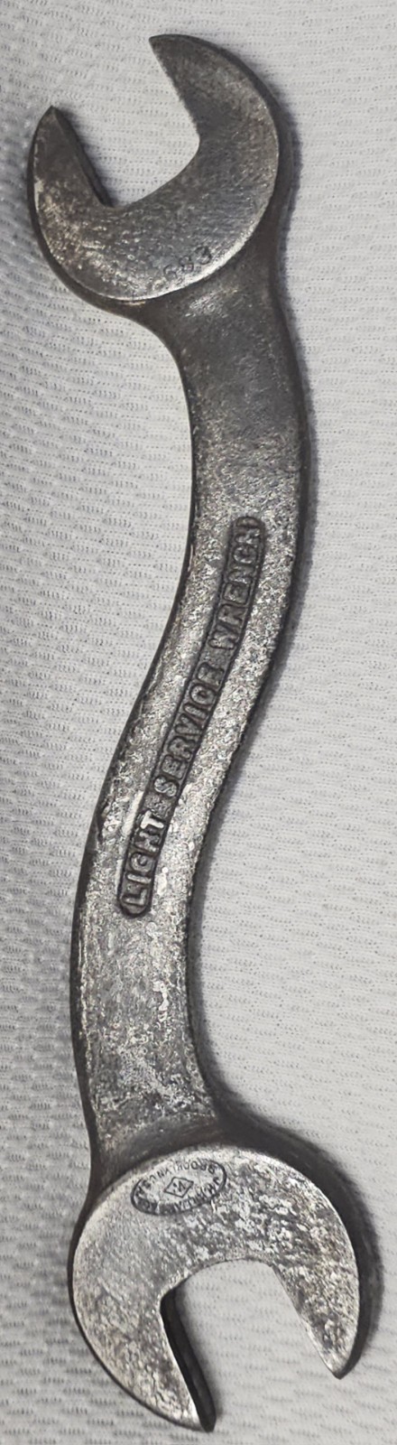 Antique JH Williams & Co #683 Light Service Wrench 10″L Offset Tool 1/2″ & 7/16″