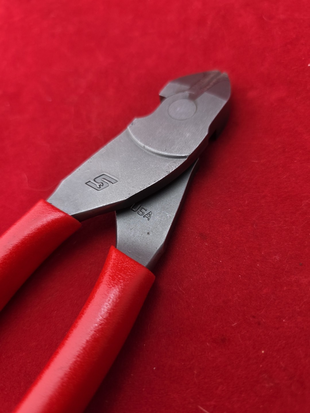 Snap-On Tools RED Soft Grip 7″ VECTOR EDGE Diagonal Cutter 87ACF USA