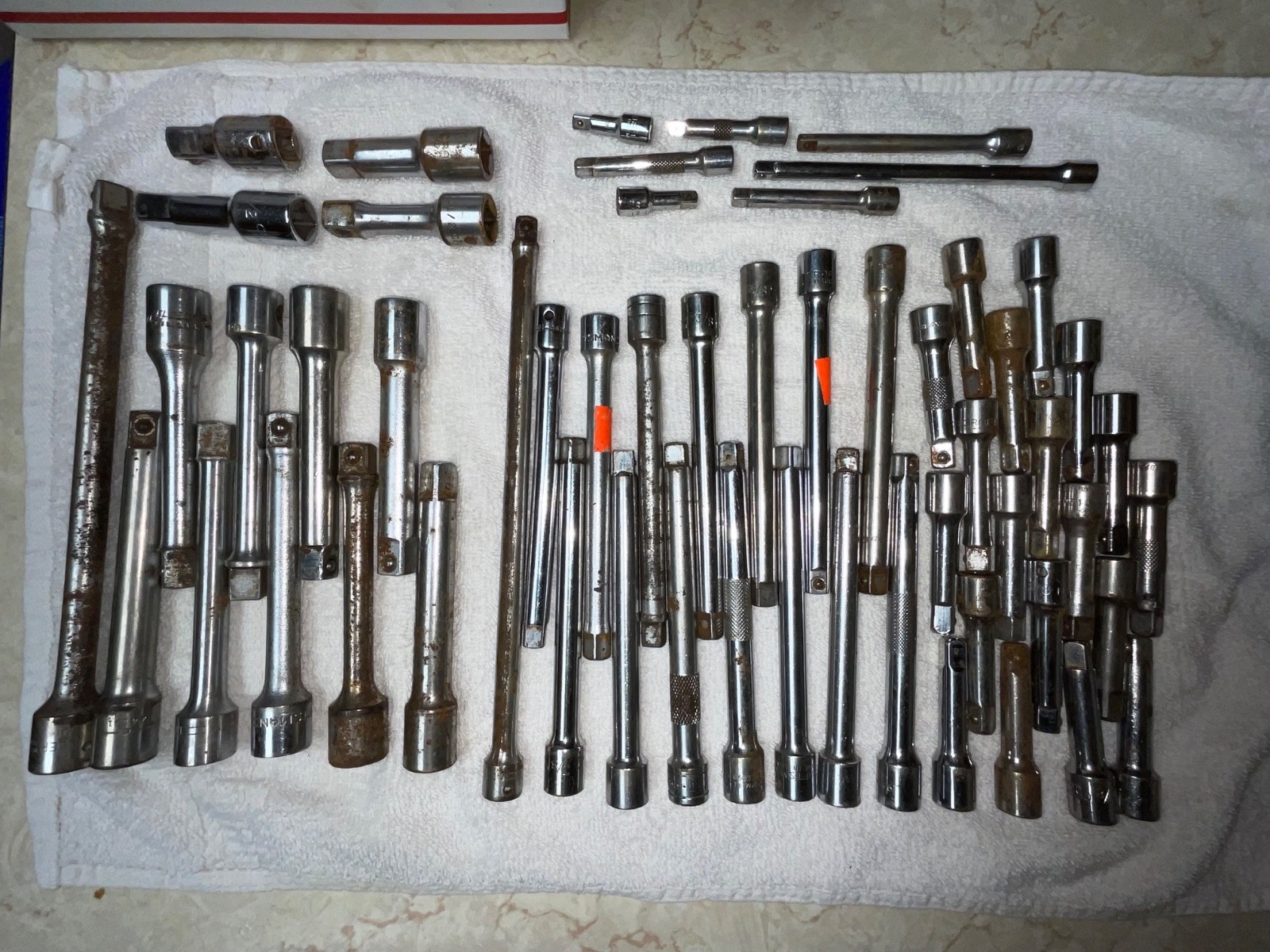 Lot of 55 Assorted Socket Extensions Various Sizes and Brands See Photos