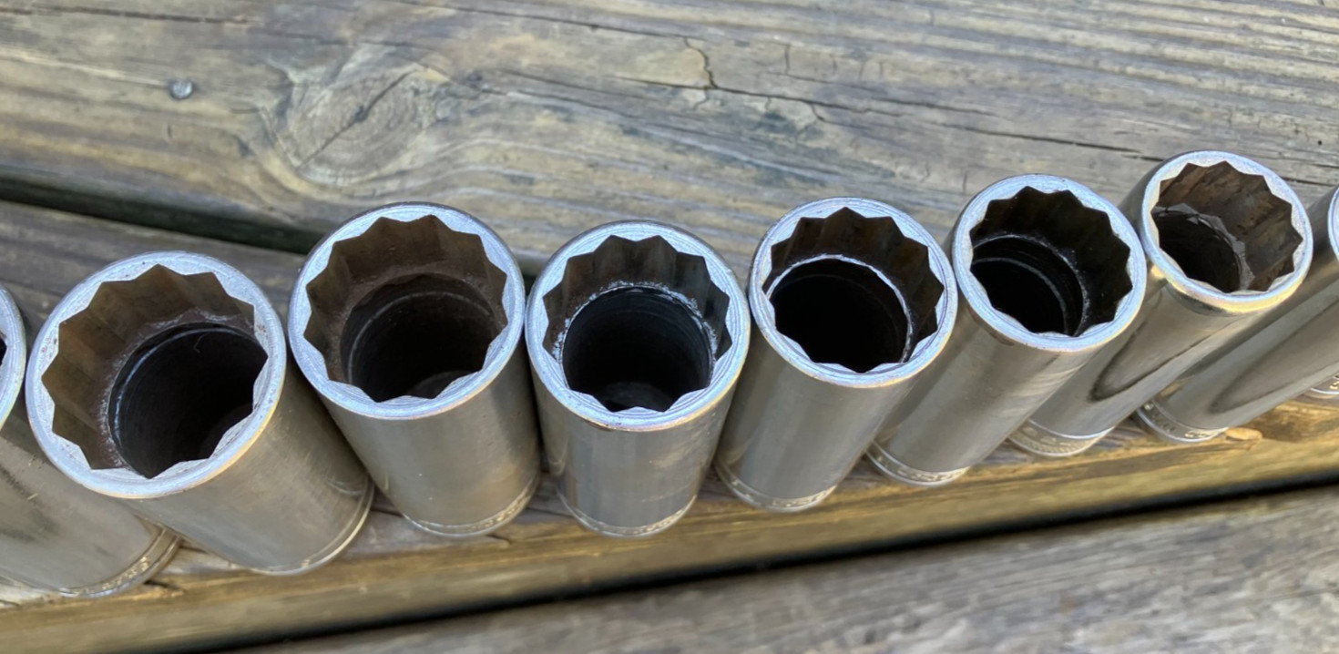 SNAP-ON 14 pc 1/2″ Drive 12-Point SAE Deep Socket Set 1/2- 1-3/8″