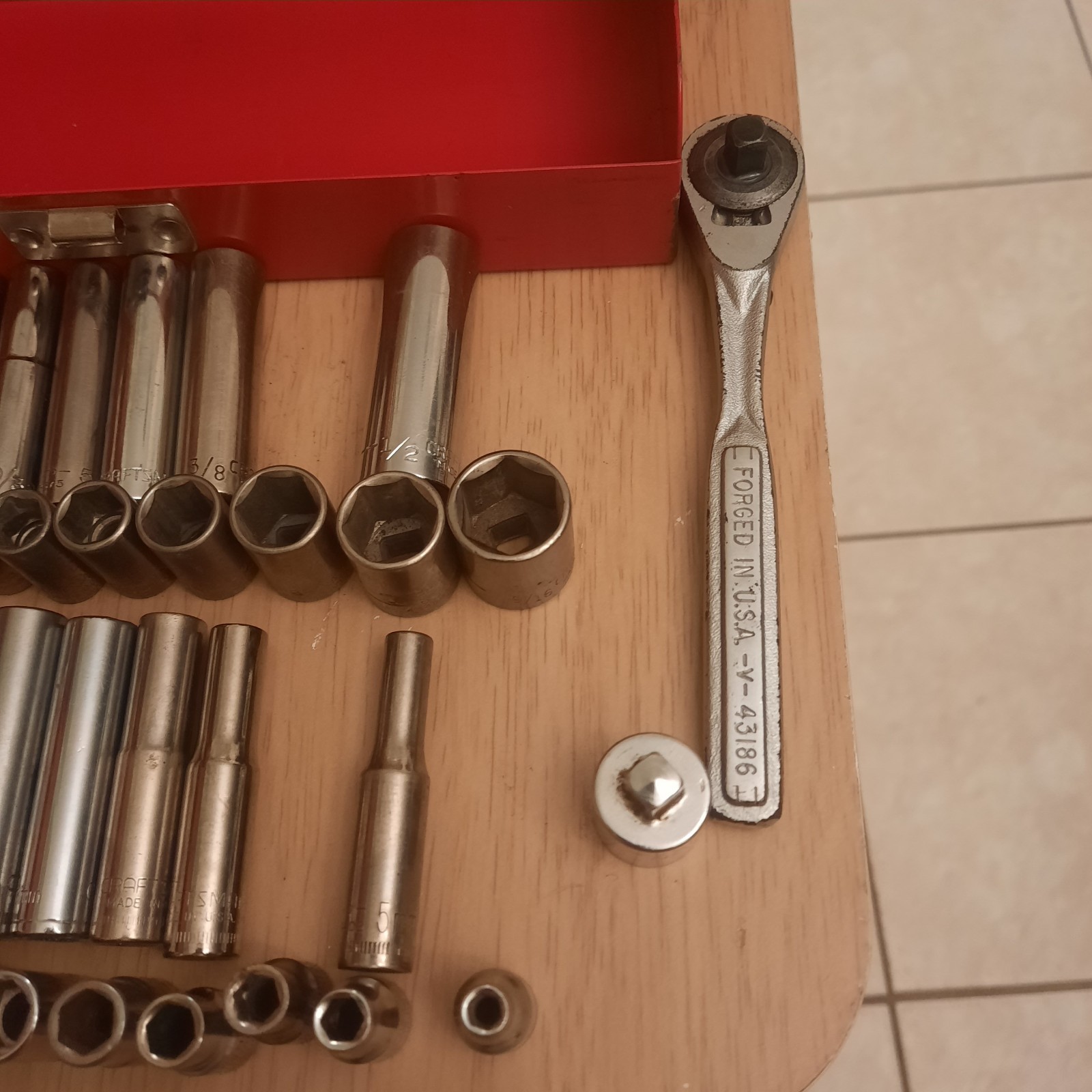 Craftsman 45 Pc Master 1/4 Dr Deep/Shallow SAE/Metric Socket Set & More! C-desc.