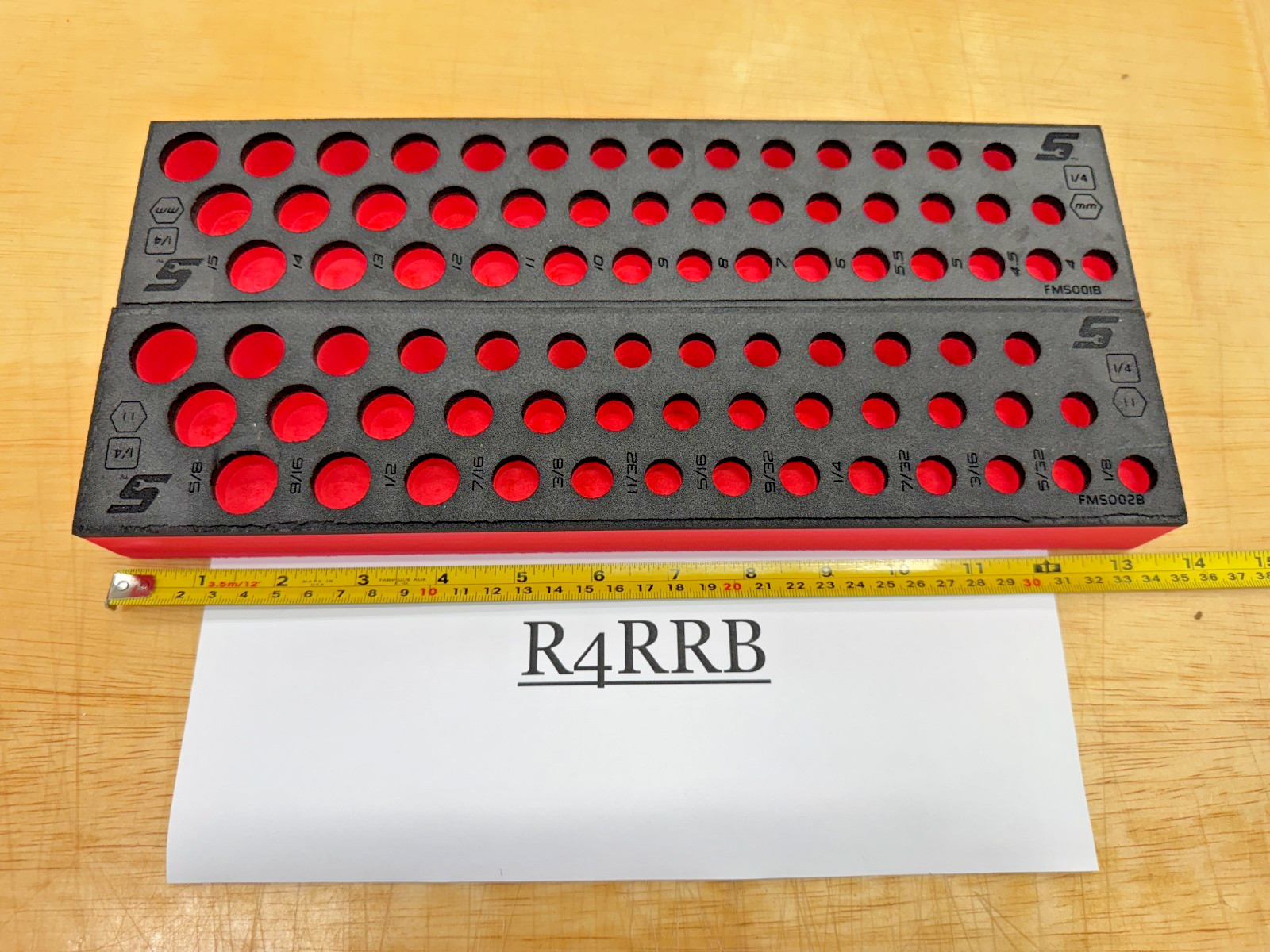 Snap-on Tools RED 2pc FOAM ORGANIZERS for 1/4″ Drive METRIC + SAE Sockets Sets