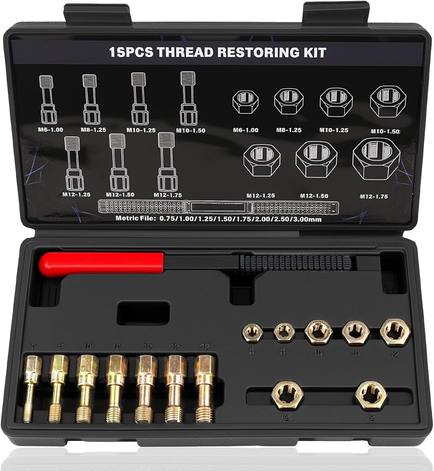 Precision Thread Repair Kit – 15-Piece Set with Taps, Dies & Files Included