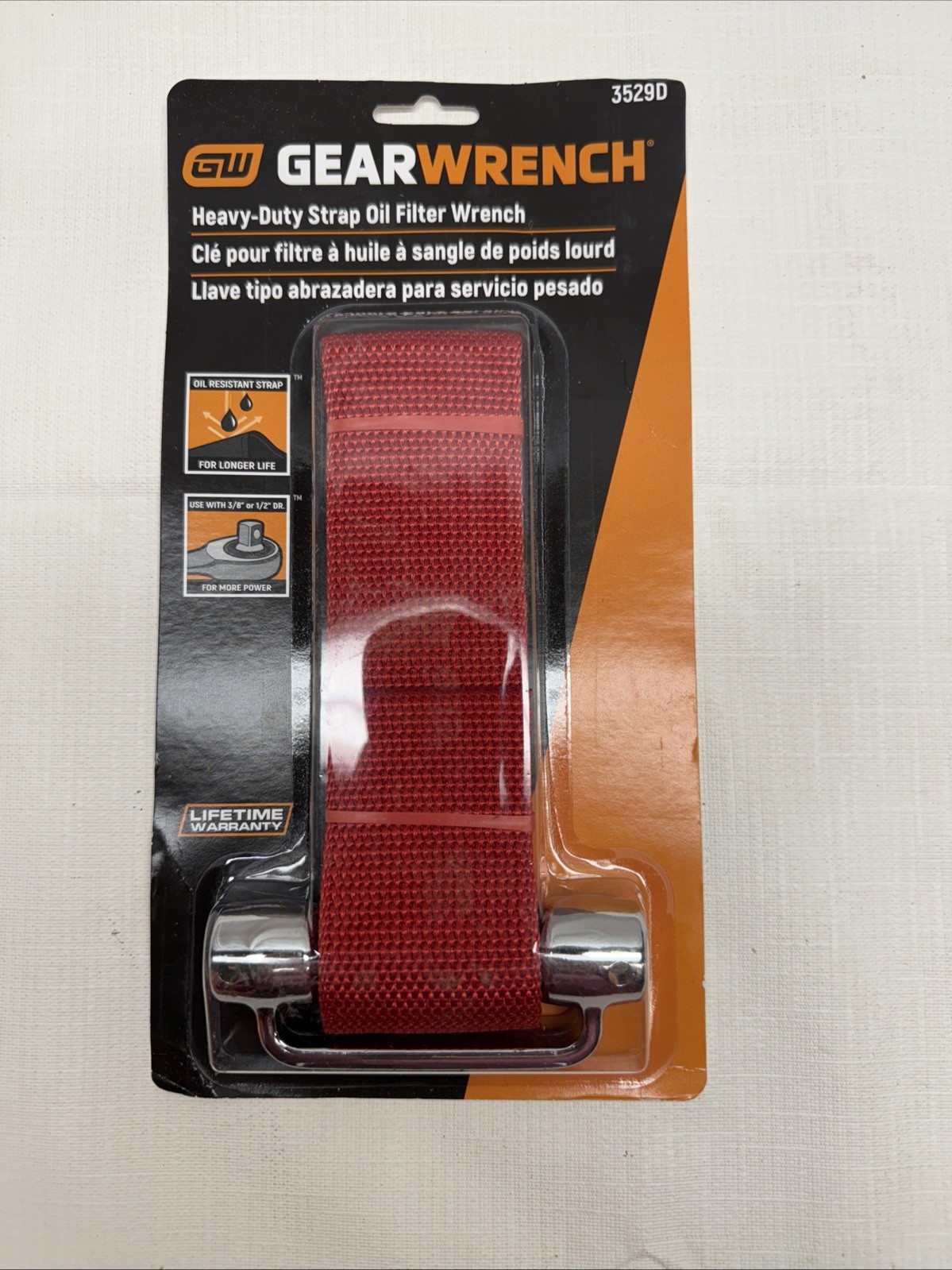 GEARWRENCH 3/8″ & 1/2″ Drive Heavy-Duty Oil Filter Strap Wrench, 3529D