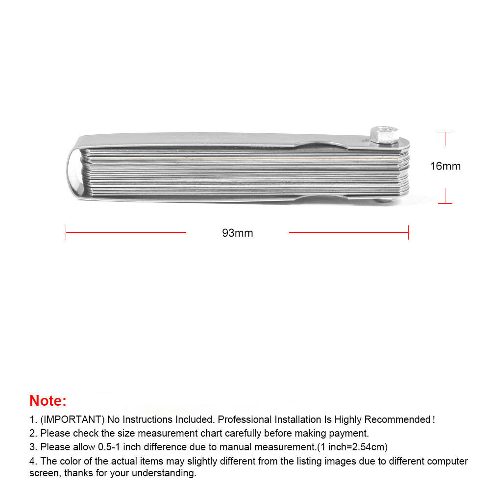Steel Feeler Gauge Dual Marked Metric and Imperial Measuring Tool 0.04-0.88 mm