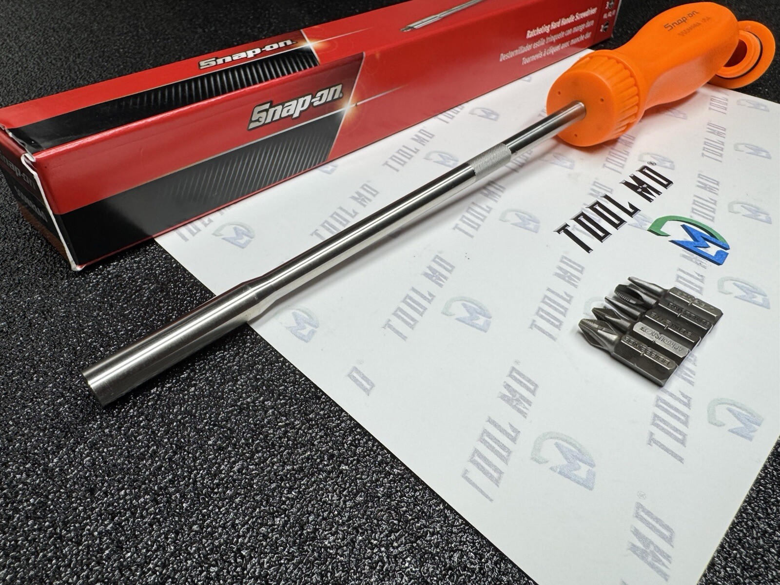Snap-on Tools USA NEW ORANGE Hard Grip 8″ Shaft Ratcheting Screwdriver SSDMR8AO
