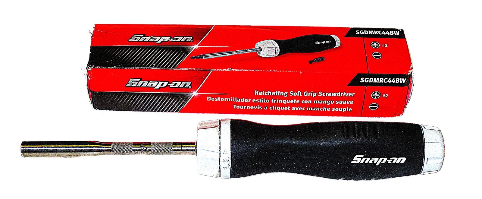 *NEW* Snap-on SGDMRC44BW Ratcheting Screwdriver *BLACK & WHITE SOFT HANDLE* NIB!
