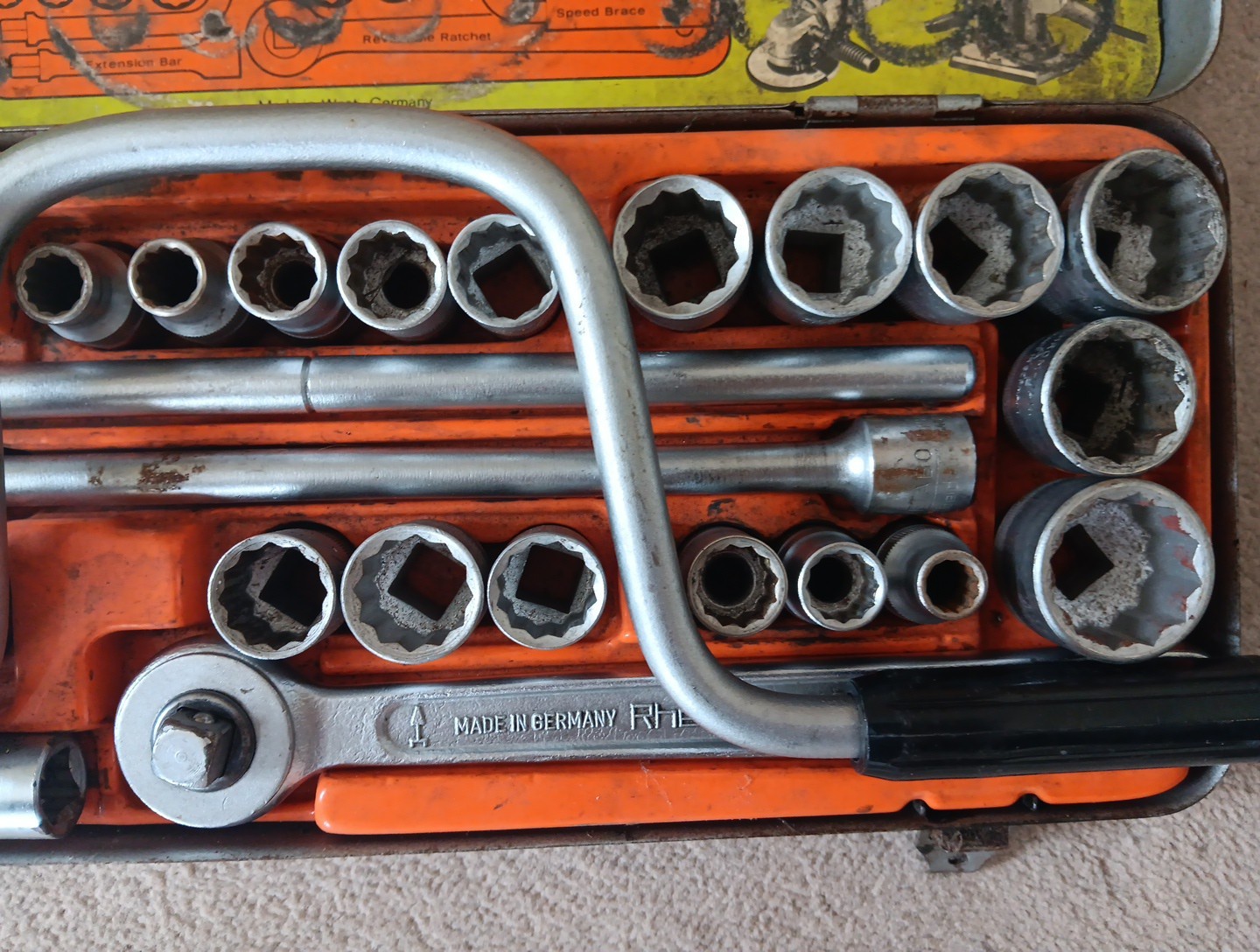 Metabo Rheidco R35 1/2″ Drive Socket Set A/F – WHIT & Metric MADE IN W-GERMANY