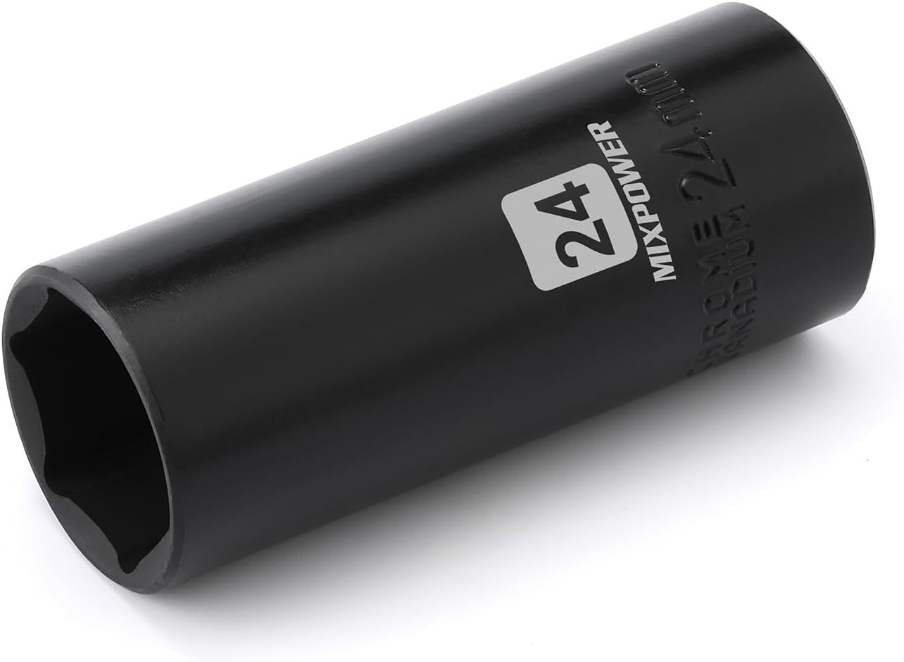 1/2-Inch Drive Impact Socket 24mm – Corrosion-Resistant CR-V 6 Point Design