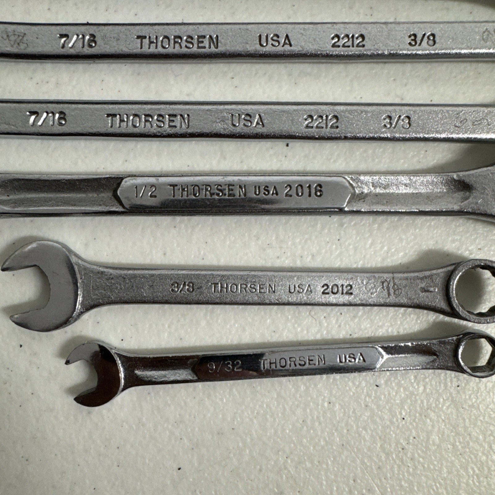 Thorsen USA Combination Wrench Lot Mixed 9 7/8 7/16 1/2 9/32 3/8