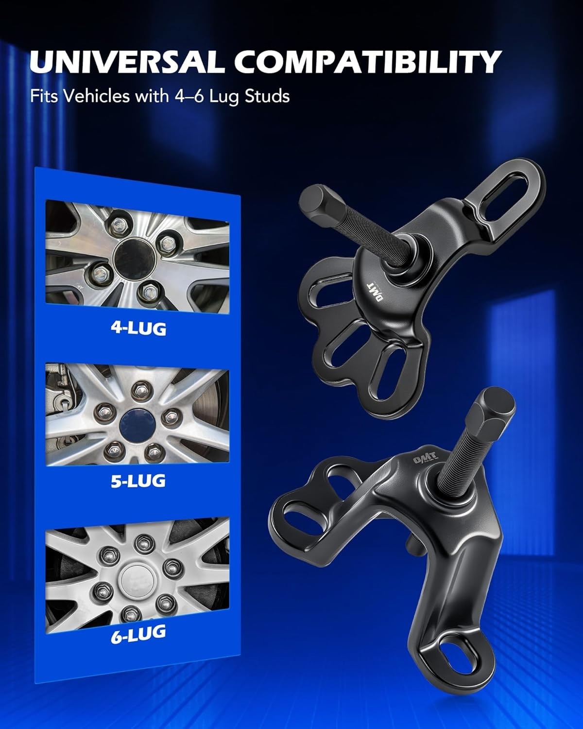 Universal Front Wheel Set for 3-3/4 to 4-1/2 Inch IDs, Rear Axle Puller Kit f…