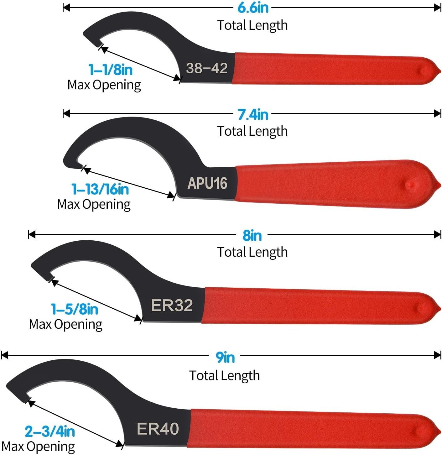 Coilover Spanner Wrench Set Alloy Steel Rubber 4pcs Universal Adjustment