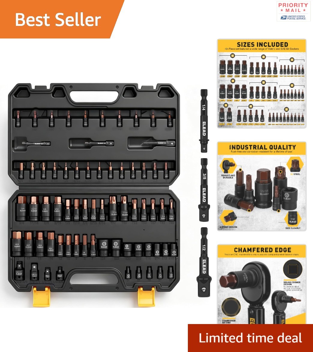 CR-V & S2 Alloy 66-Piece Socket Set with Easy Size Identification